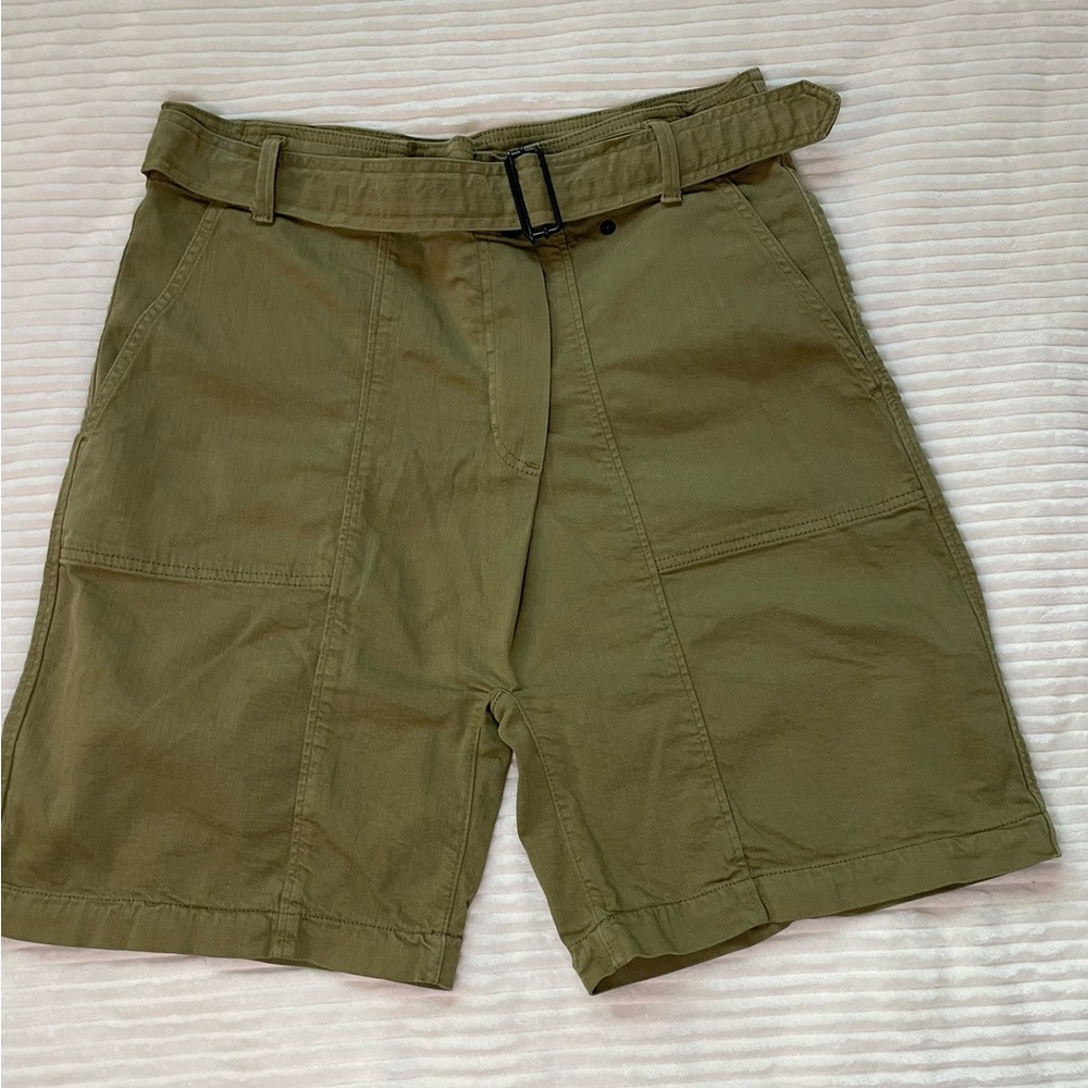 Zara Olive Green Cargo Shorts with Belt